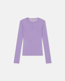 Lymee - Sale Mesh-Jersey Top - Lavender