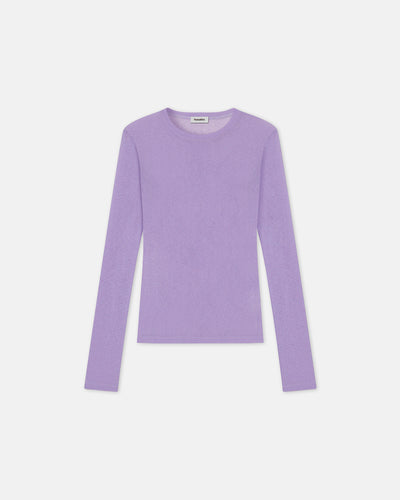 Lymee - Sale Mesh-Jersey Top - Lavender