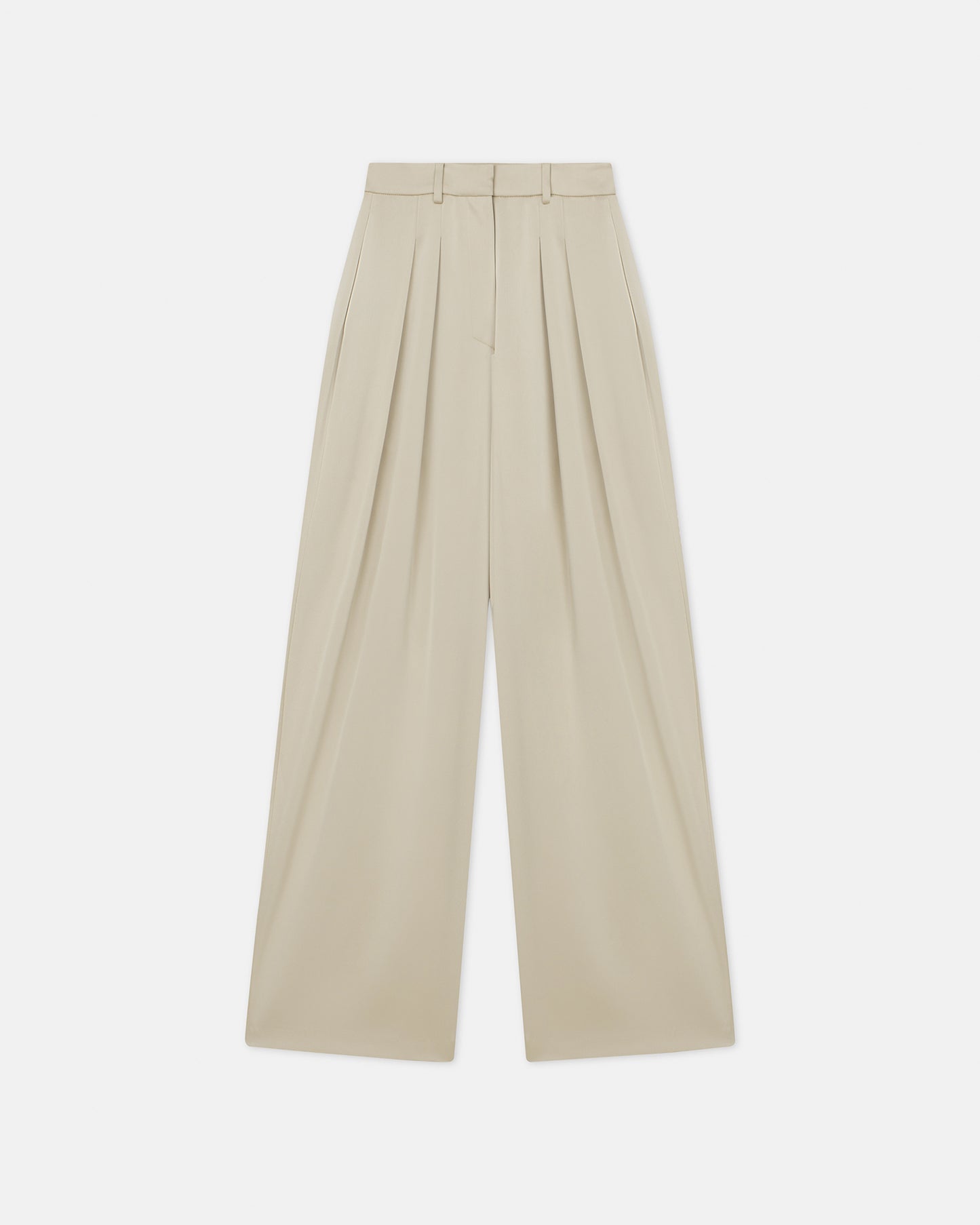 Lynda - Sale Pleated Slip Satin Pants - Porcelain