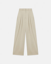 Lynda - Sale Pleated Slip Satin Pants - Porcelain