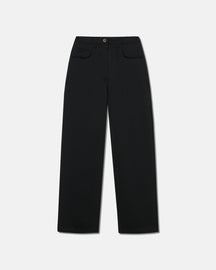 Marfa - Wide Leg Satin Pants - Black