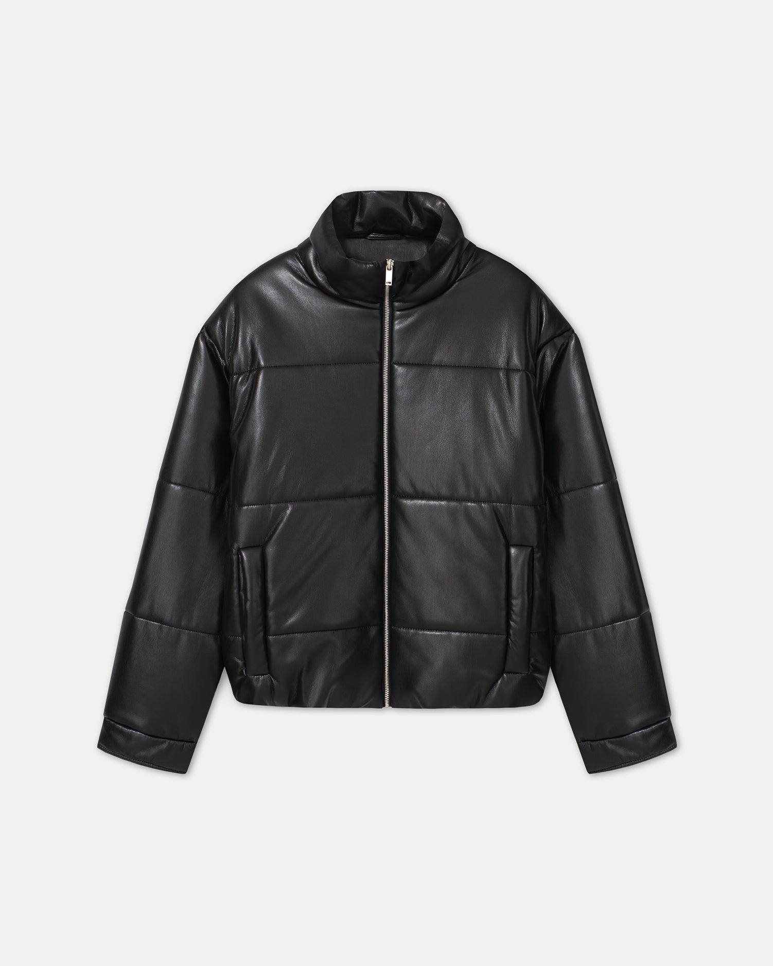Marron - Okobor™ Alt-Leather Puffer Jacket - Black – Nanushka