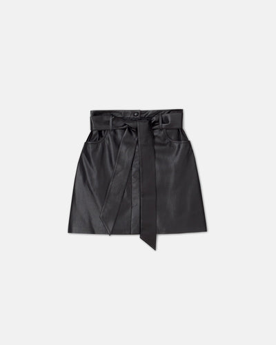 Meda - SaleOkobor™ Alt-Leather Mini Skirt - Black