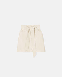 Meda - SaleOkobor™ Alt-Leather Mini Skirt - Creme