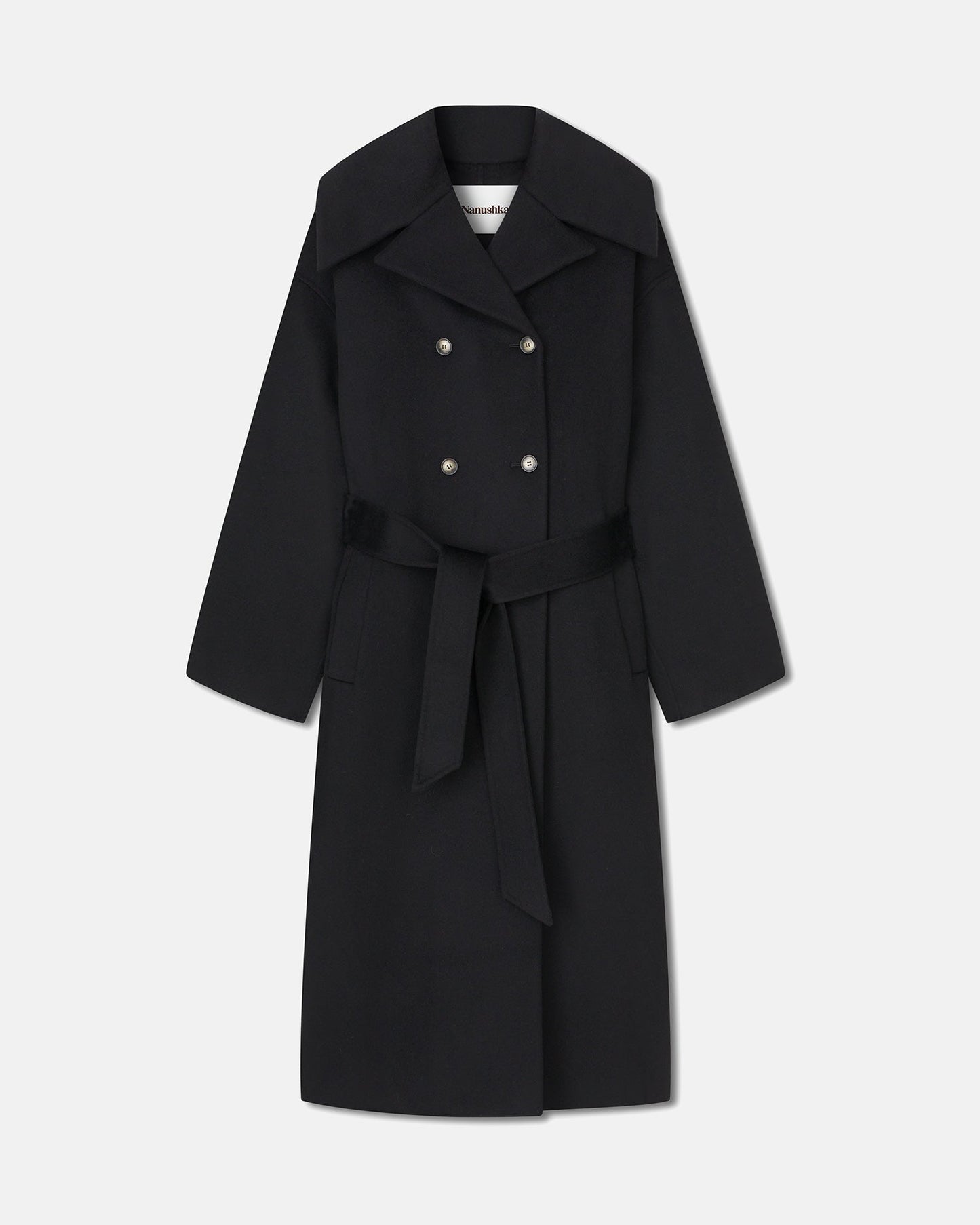 Milma - Belted Coat - Black – Nanushka