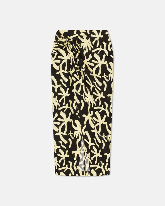 Mirela - Sale Printed Crepe Wrap Skirt - Reef