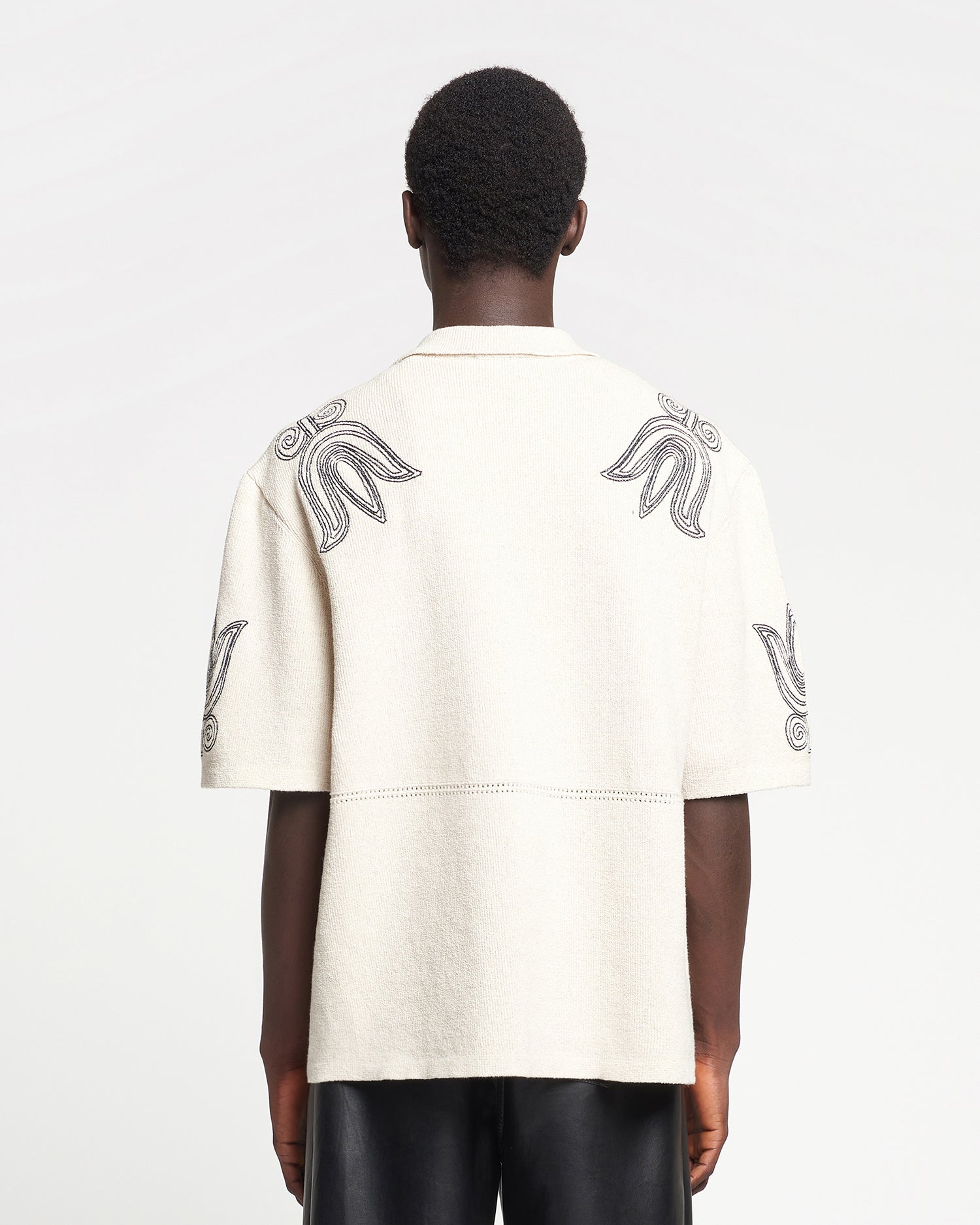 Kaemon - Embroidered Textured-Linen Camp Shirt - Nanushka