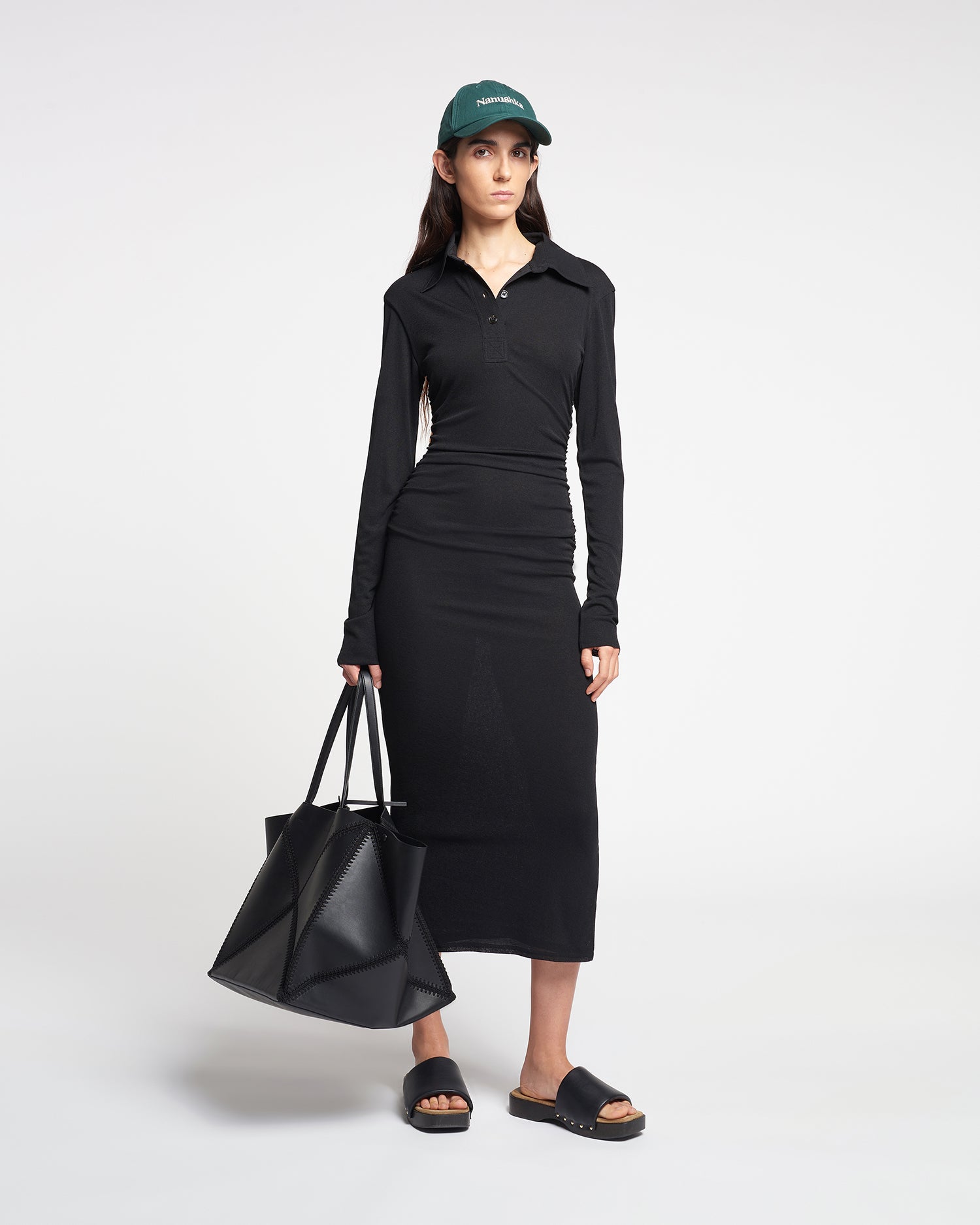Verity - Mesh Jersey Shirt Dress - Black – Nanushka