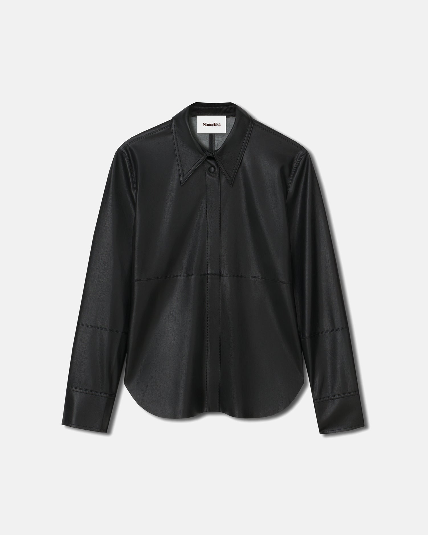 Naum - Okobor™ Alt-Leather Shirt - Black – Nanushka