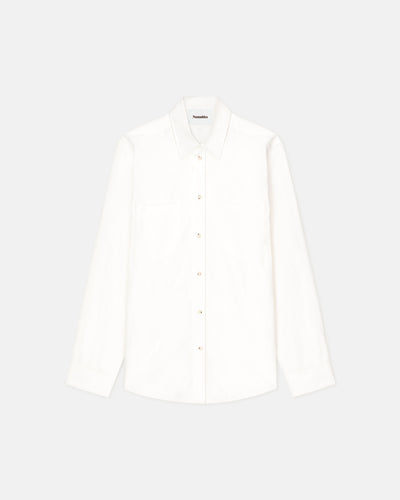 Kaleb - Light Poplin Shirt - White