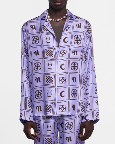 Jelmer - Sale Long-Sleeve Silk-Twill Shirt - Kopjafa Lilac