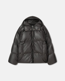 Vili - Okobor™ Alt-Leather Puffer Jacket - Midnight Green