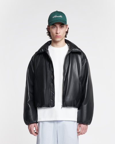 Asger - Padded Okobor™ Alt-Leather Jacket - Black