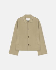 Marcin - Double Wool And Silk Blend Jacket - Pale Olive