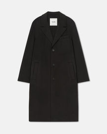 Davian - Double Wool And Silk Blend Coat - Anthracite