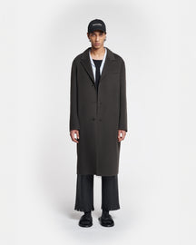 Davian - Double Wool And Silk Blend Coat - Anthracite