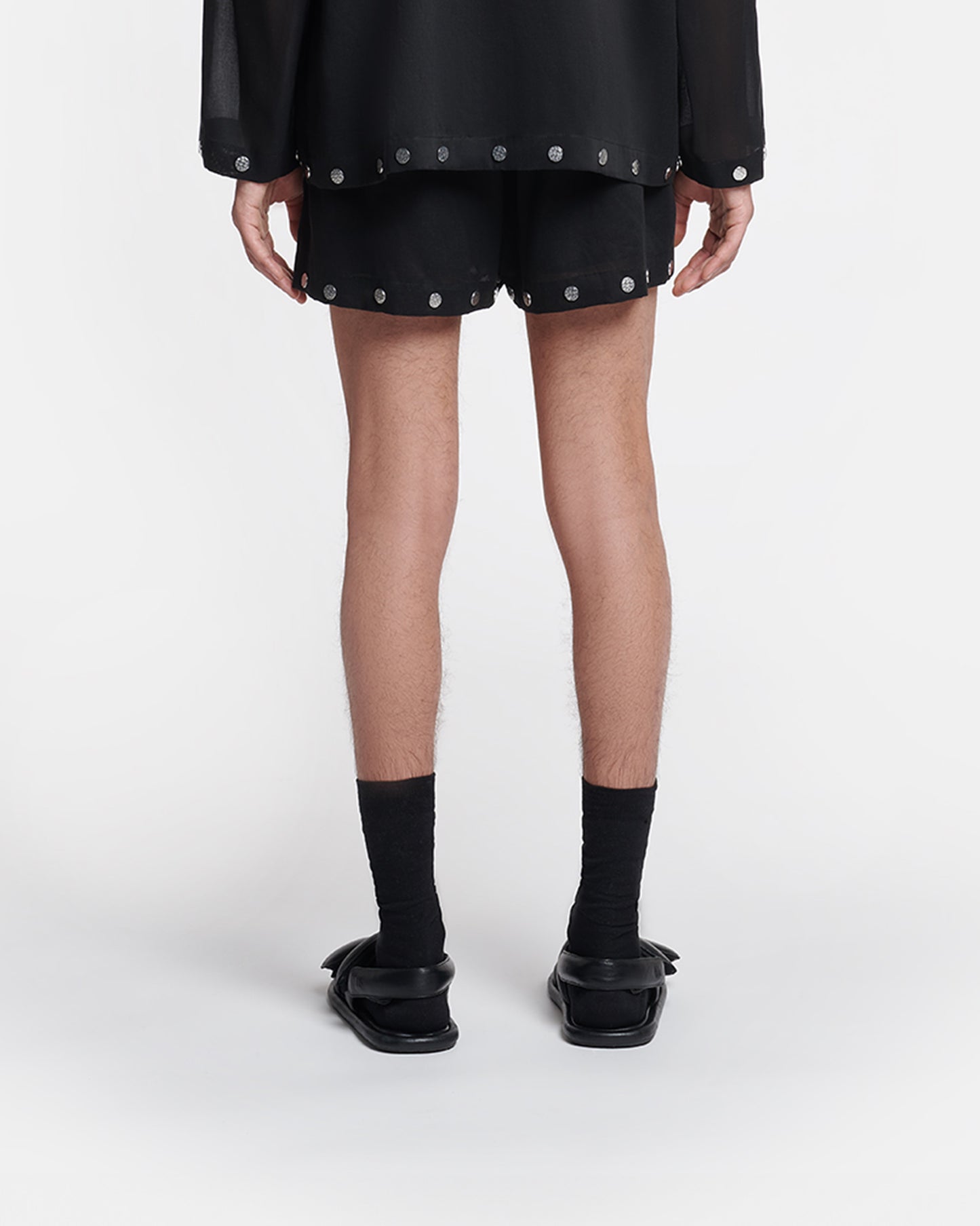 Tallon - Studded Organza Bermuda Shorts - Black