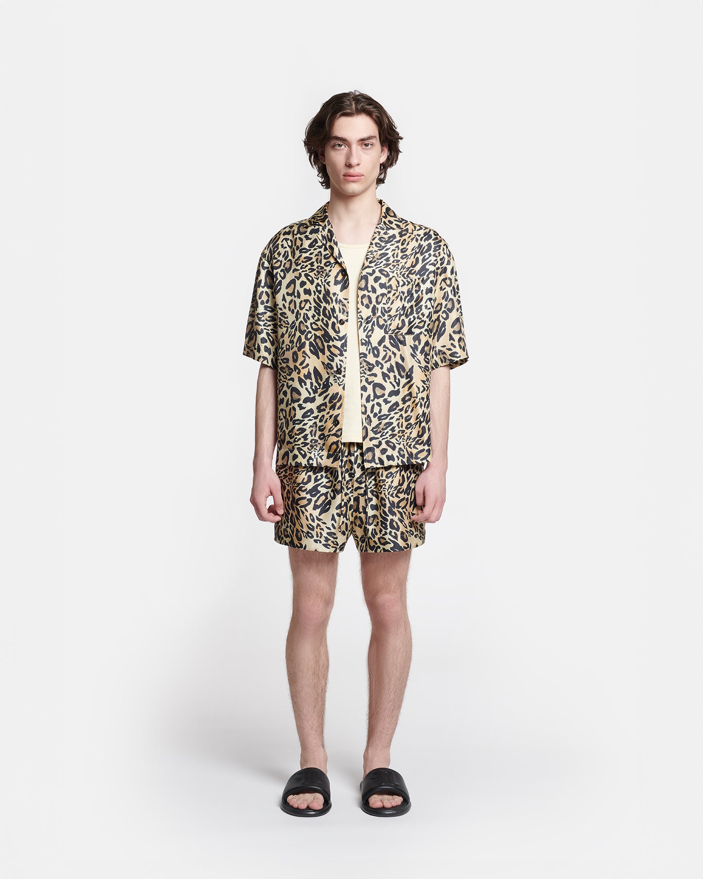 Amil - Printed Twill-Silk Shorts - Leopard