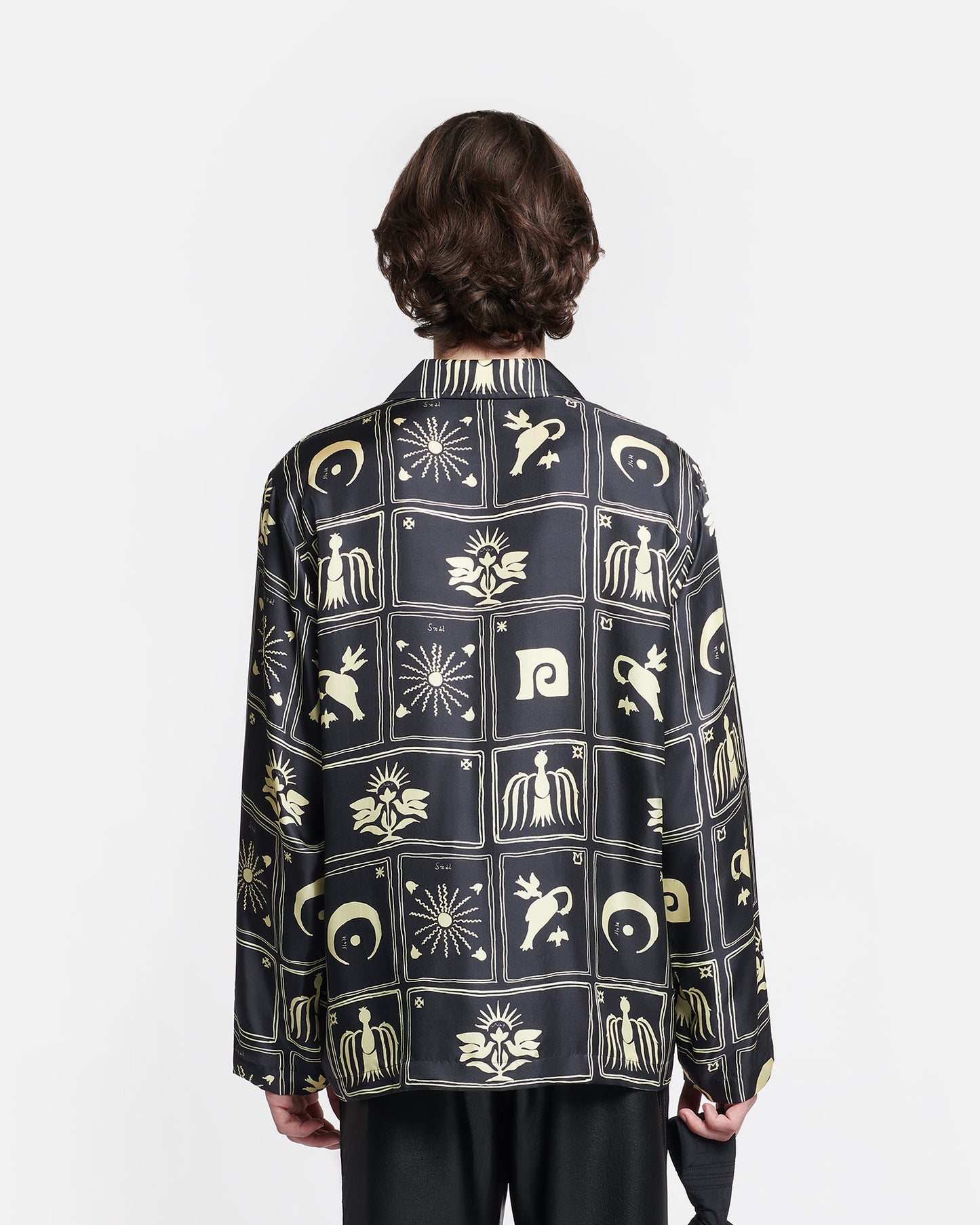 Jelmer - Printed Silk-Twill Shirt - Folk Art Black