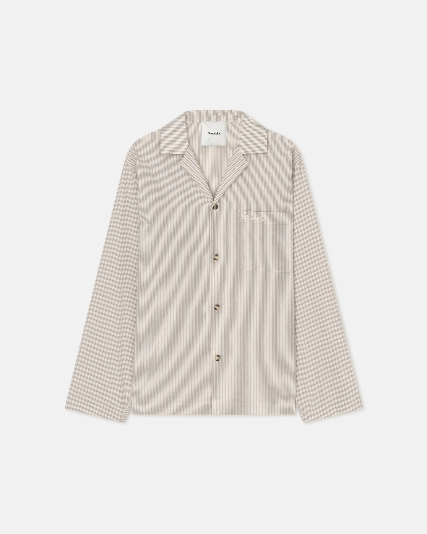 Jelmer - Striped Shirt - Caramel/ Ecru