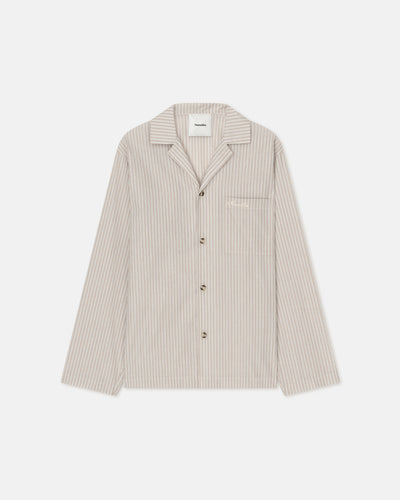 Jelmer - Striped Shirt - Caramel/ Ecru