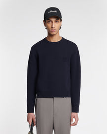 Stono - Embroidered Merino Wool Sweater - Navy