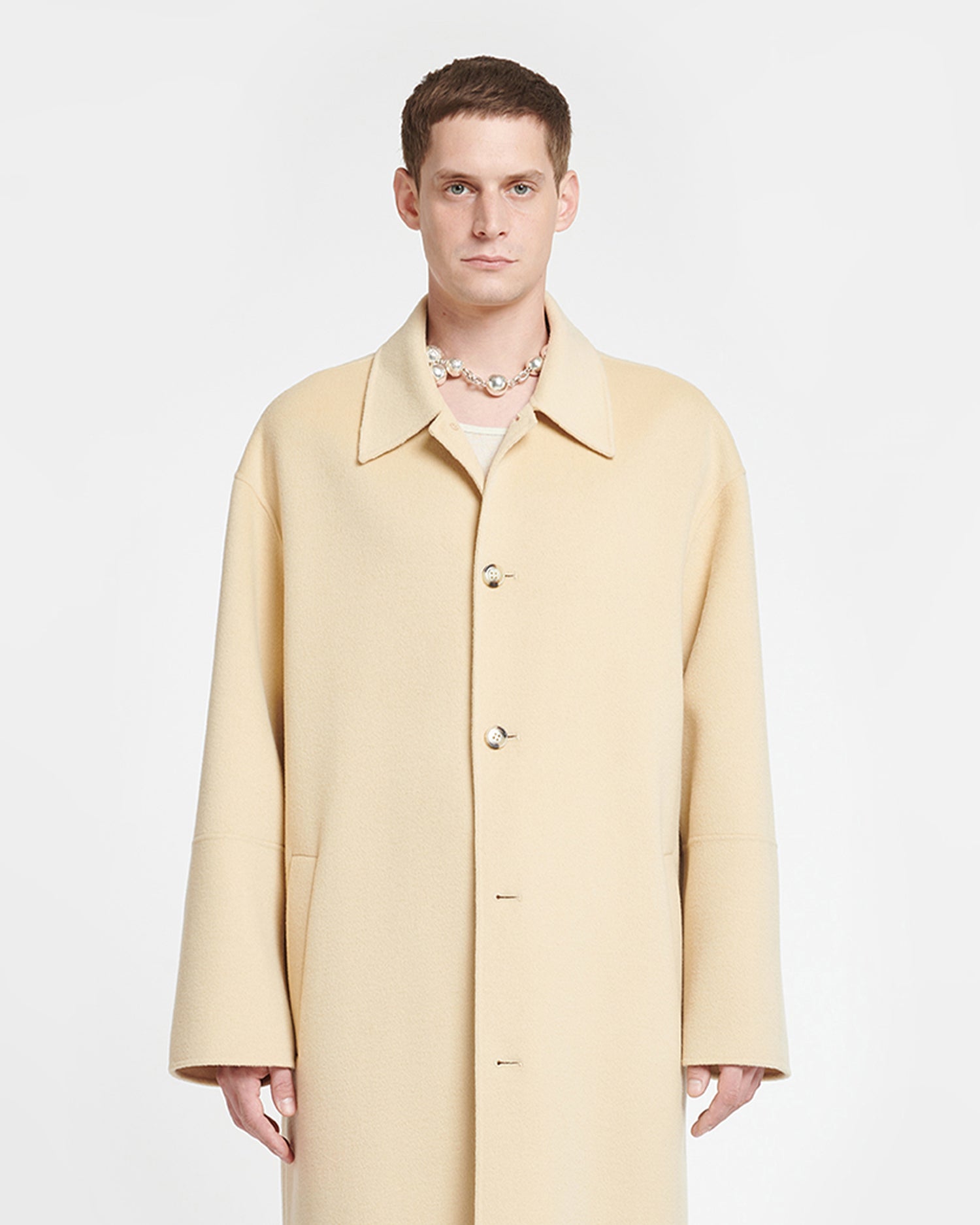 Lucian - Double Wool And Silk-Blend Coat - Creme