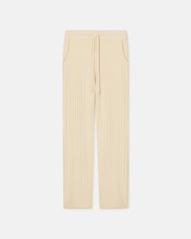 Stan - Ribbed Merino Pants - Lime Yellow/Creme