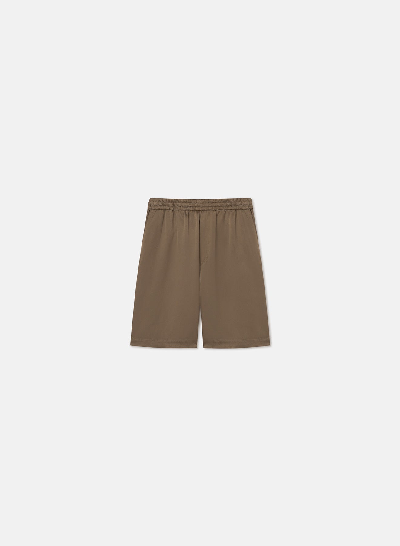 Remko - Slip Satin Shorts - Dark Khaki