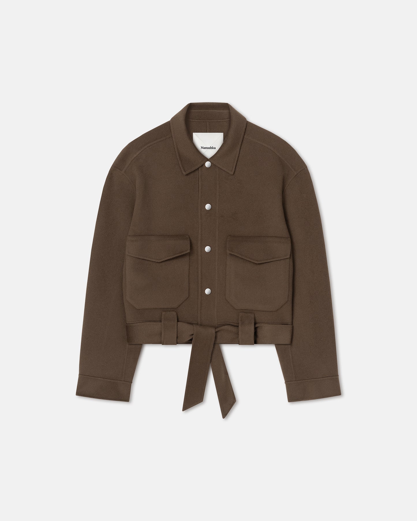 Vatson - Cropped Double Wool Flight Jacket - Clay