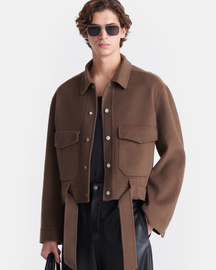 Vatson - Cropped Double Wool Flight Jacket - Clay