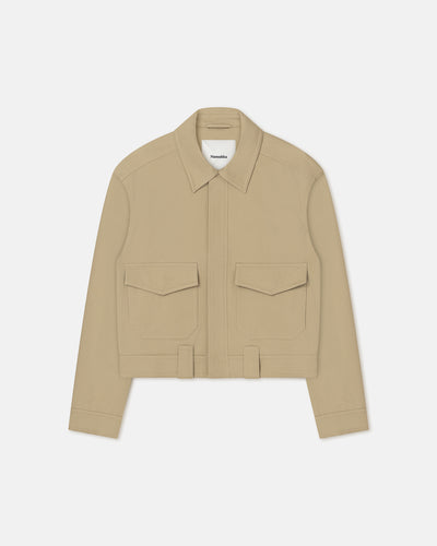 Ruben - Cropped Cavalry Twill Jacket - Pebble