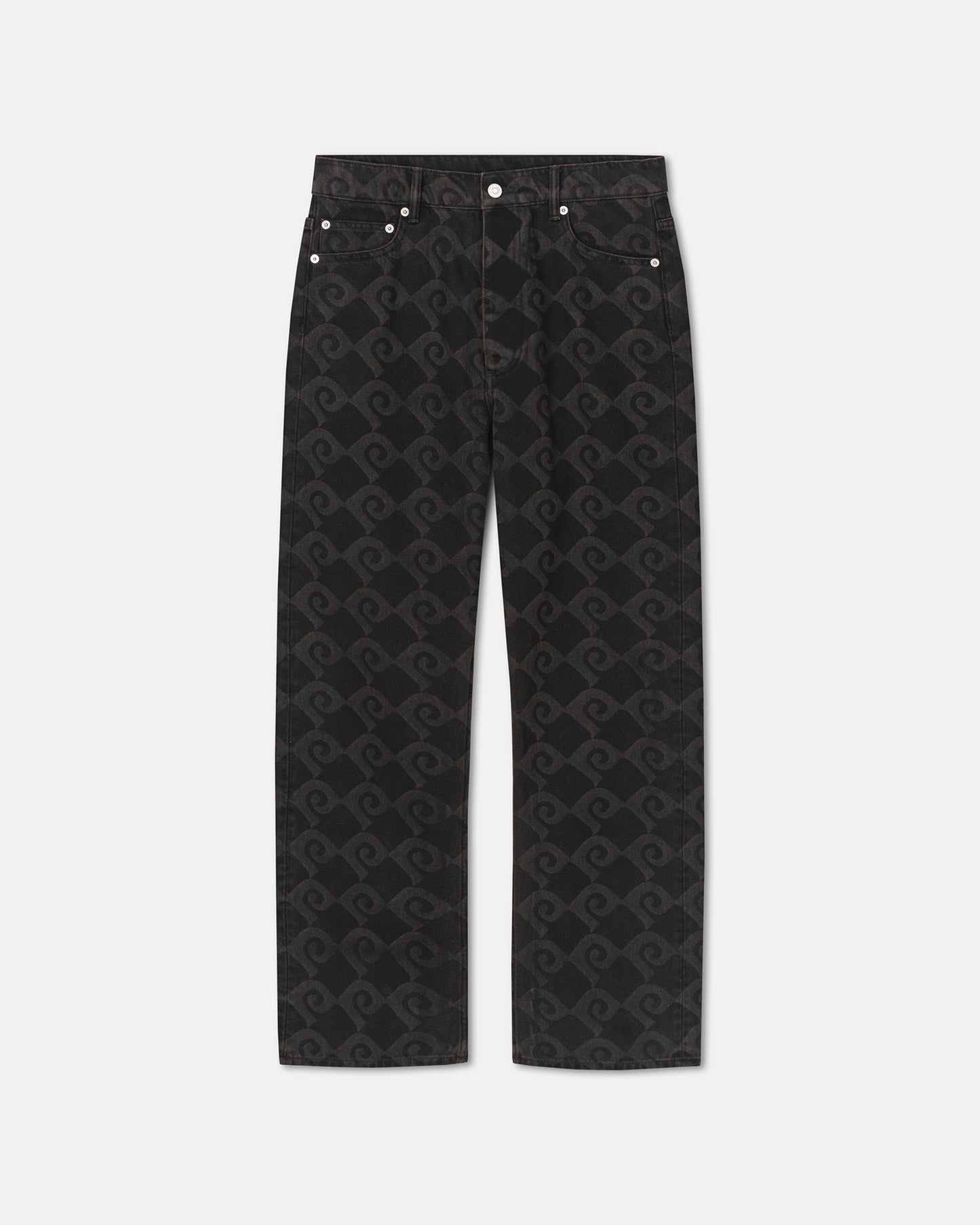 Gannon - Printed Straight-Leg Jeans - Diamond Check Black