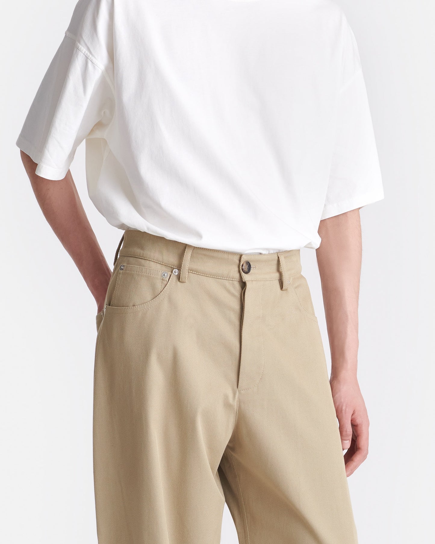 Leonid - Cavalry Twill Balloon Pants - Pebble