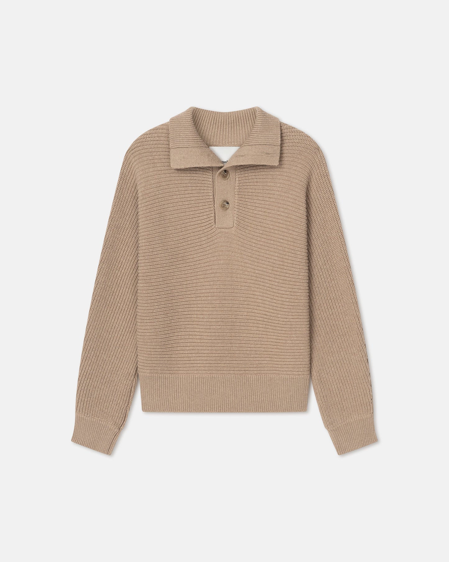 Kolos - Cotton and Merino Wool Polo-Neck Sweater - Oatmeal