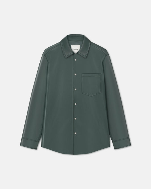 Onni - Okobor™ Alt-Leather Shirt - Pine Green