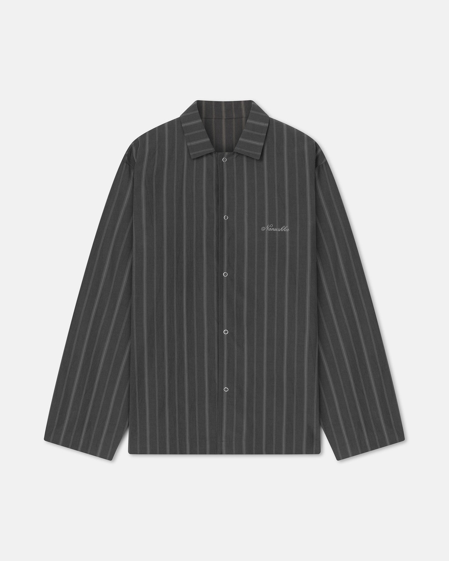 Shaun - Striped Shirt - Washed Black