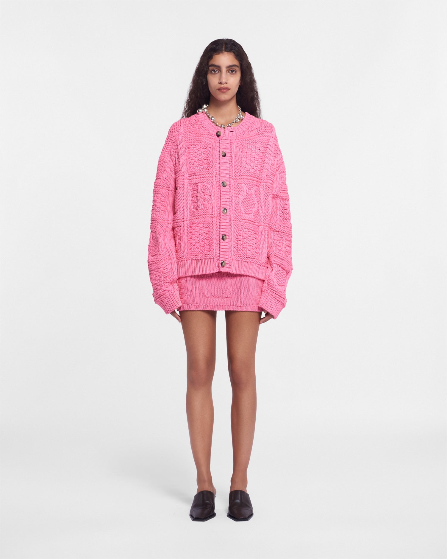 Revan - Cable-Knit Cotton-Blend Cardigan - Pink