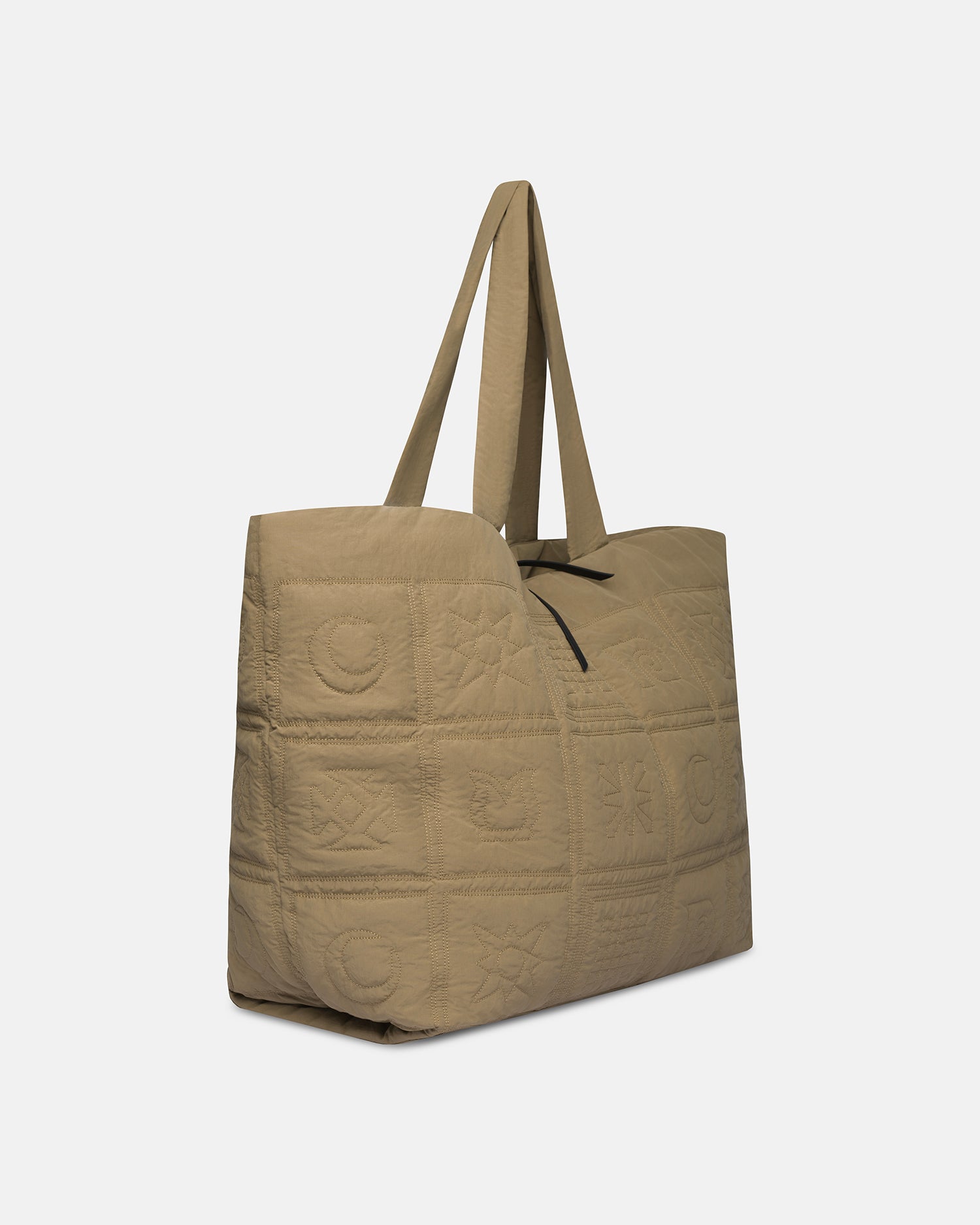 Symbol - Quilted Tech-Poplin Tote - Muted Khaki – Nanushka