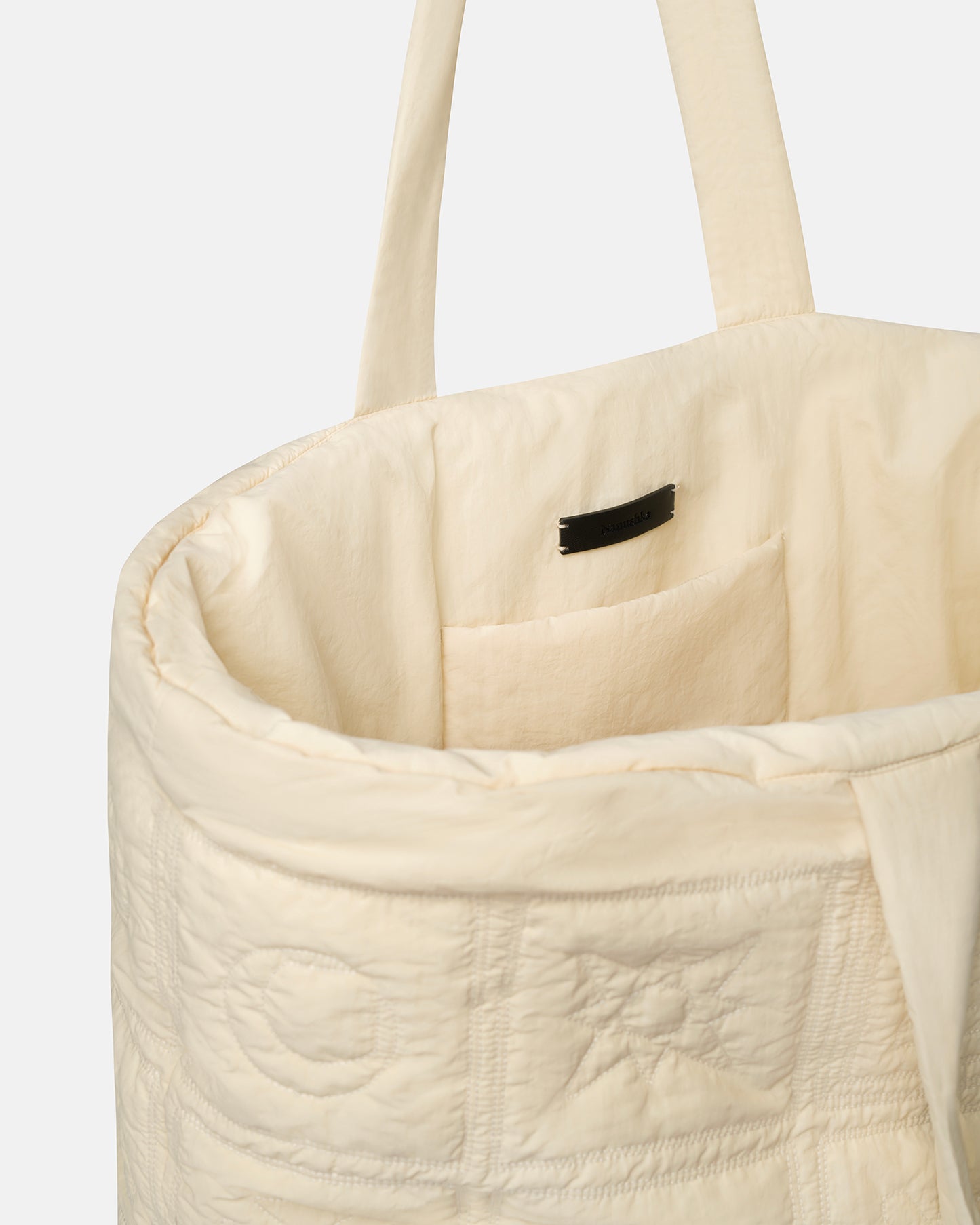 Symbol - Quilted Tech-Poplin Tote - Creme