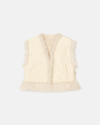 Xylia - Faux Racka Fur Vest - Creme