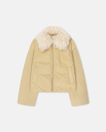 Zacharie - Alt-Suede and Faux-Fur Jacket - Beige/Creme