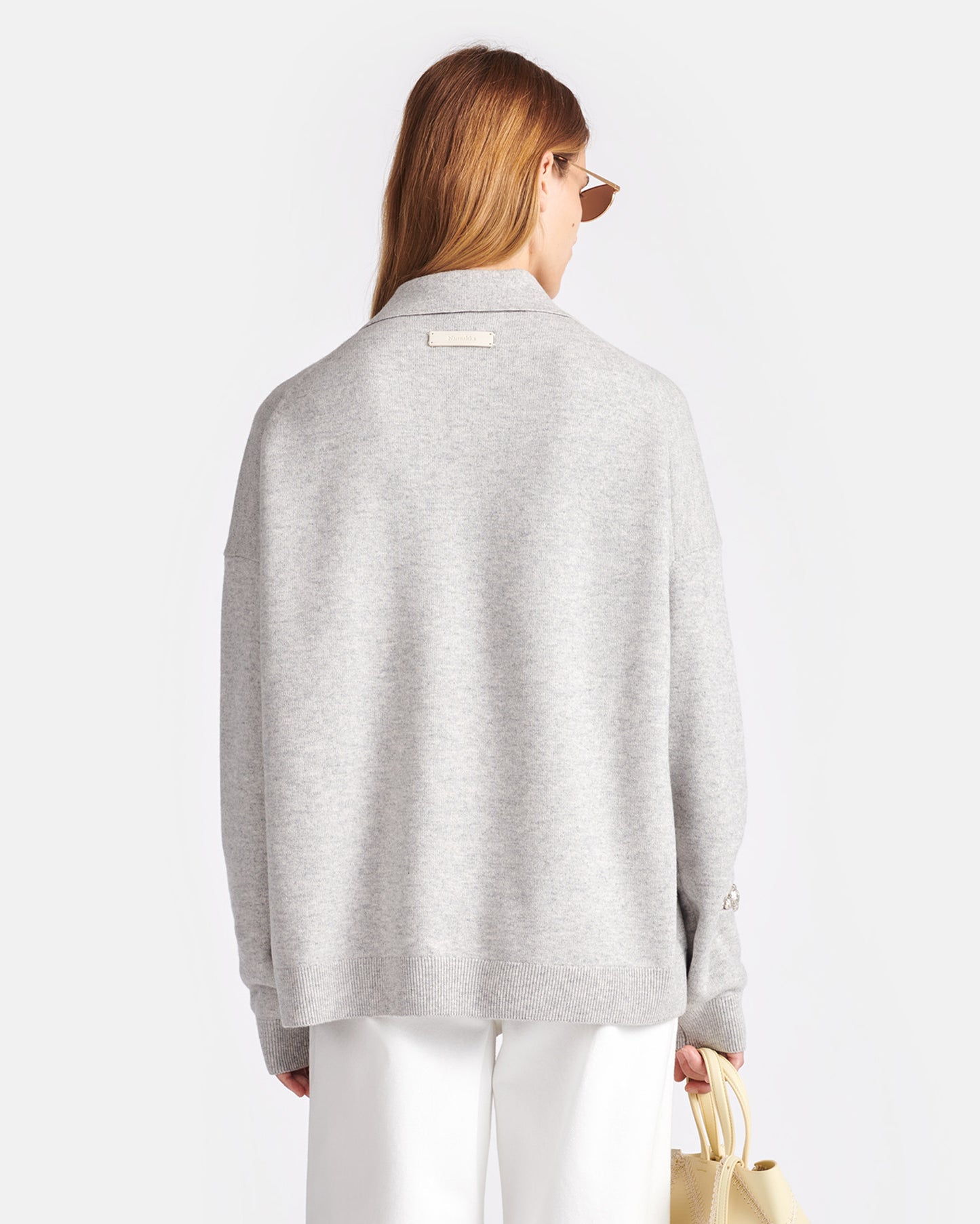 Elieke - Plush Cashmere Polo-Neck Sweater - Gray