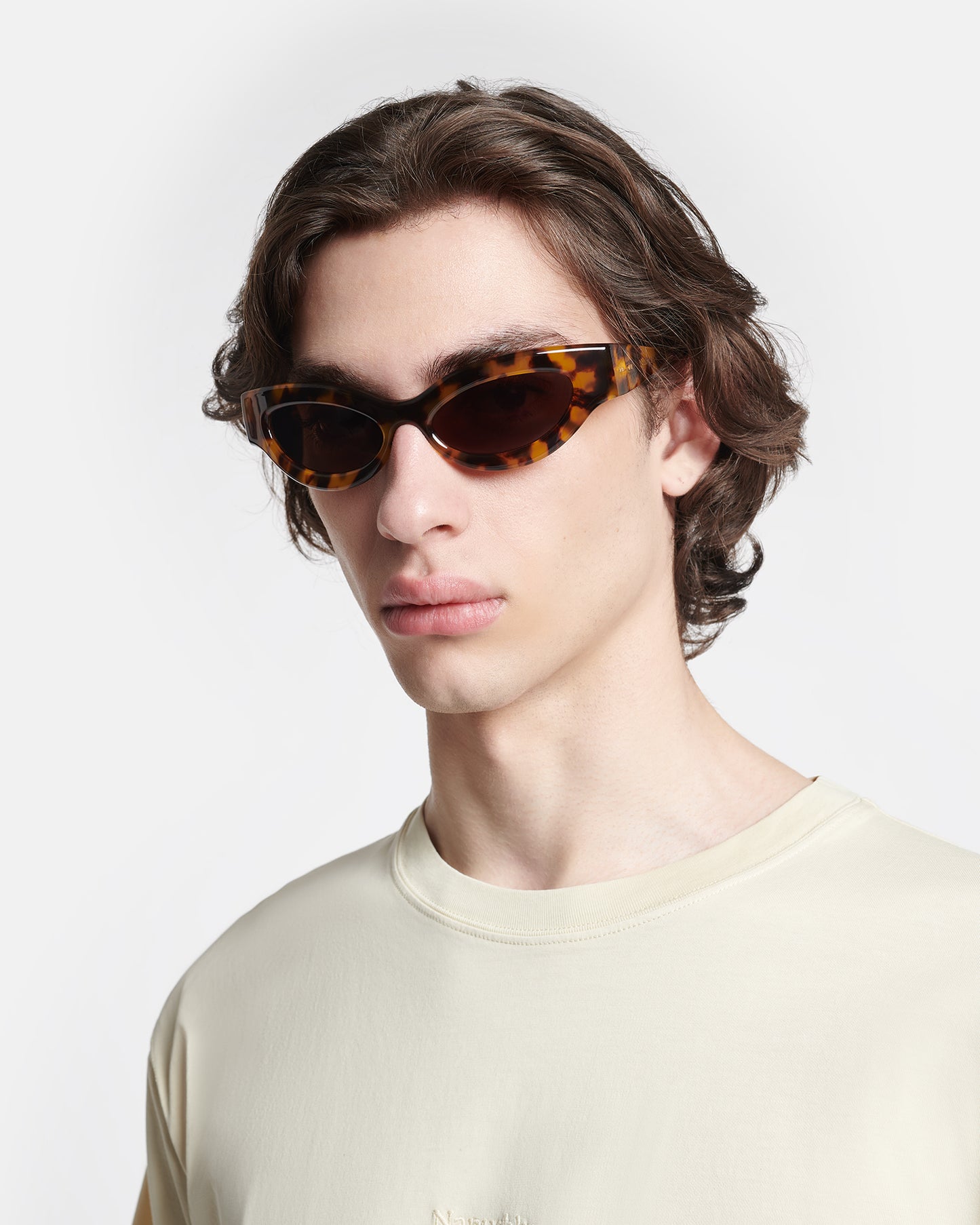 Trysta - Bio-Plastic Wrap Sunglasses - Dark Amber