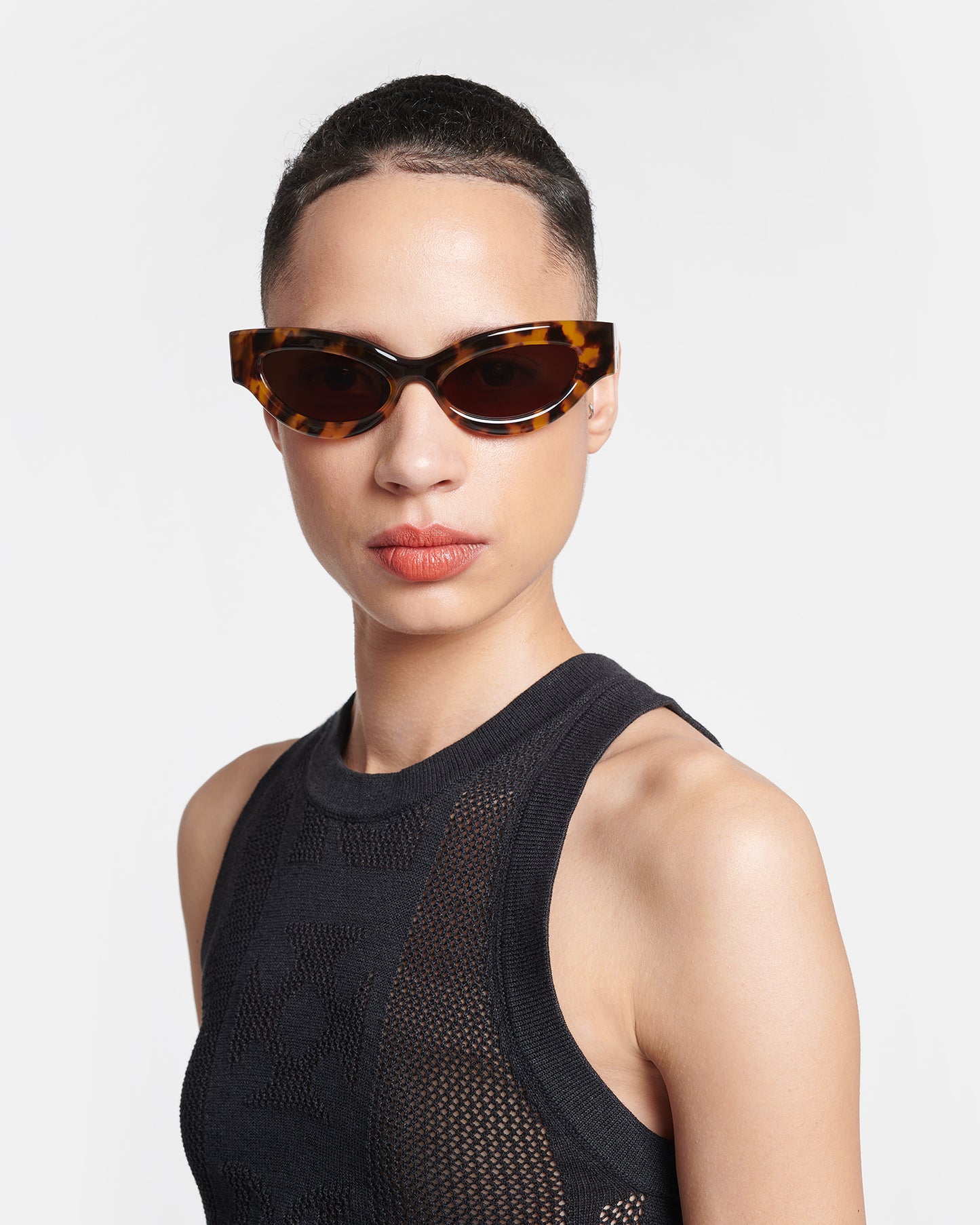 Trysta - Bio-Plastic Wrap Sunglasses - Dark Amber