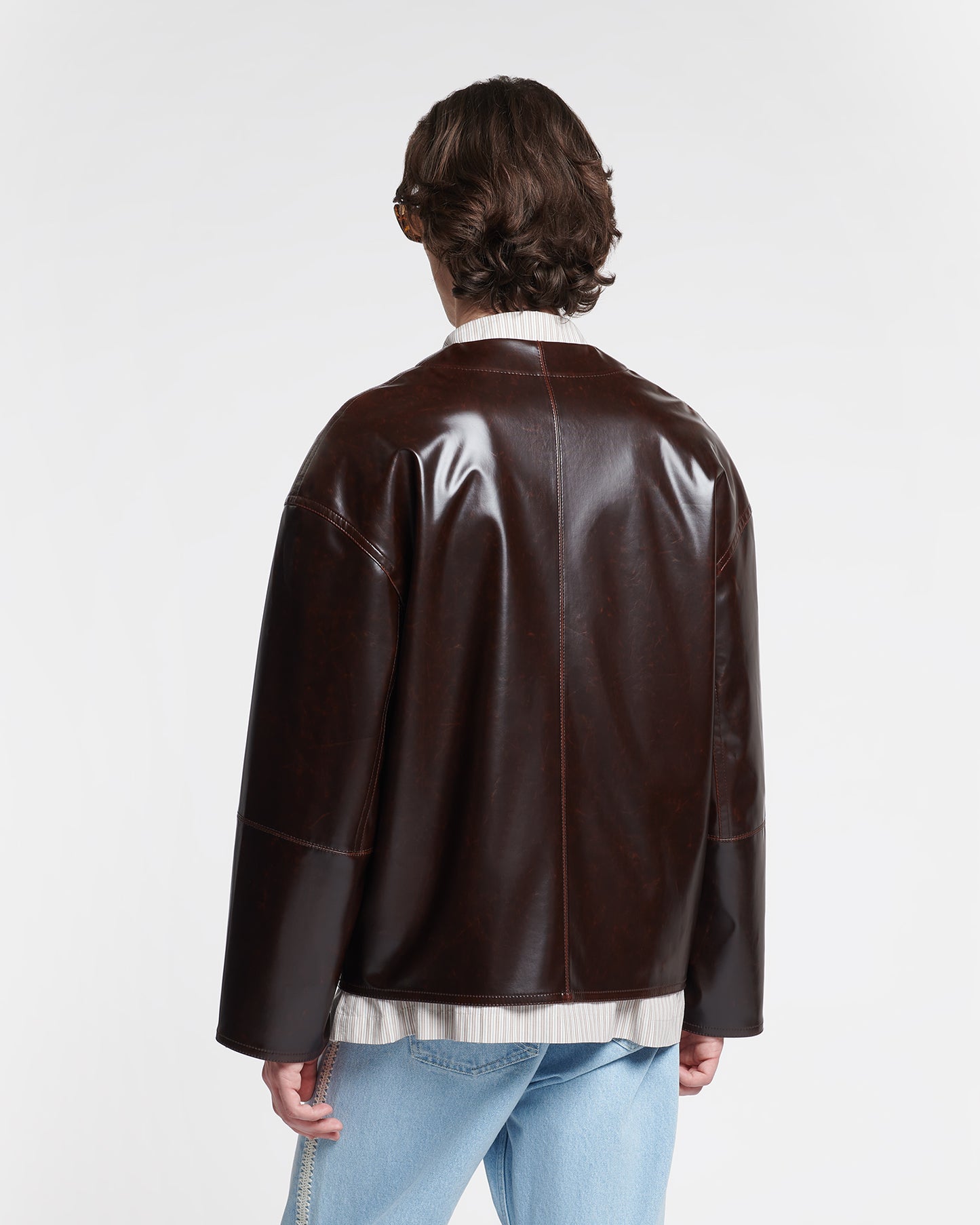 Edee - Alt Vintage Leather Jacket - Dark Brown