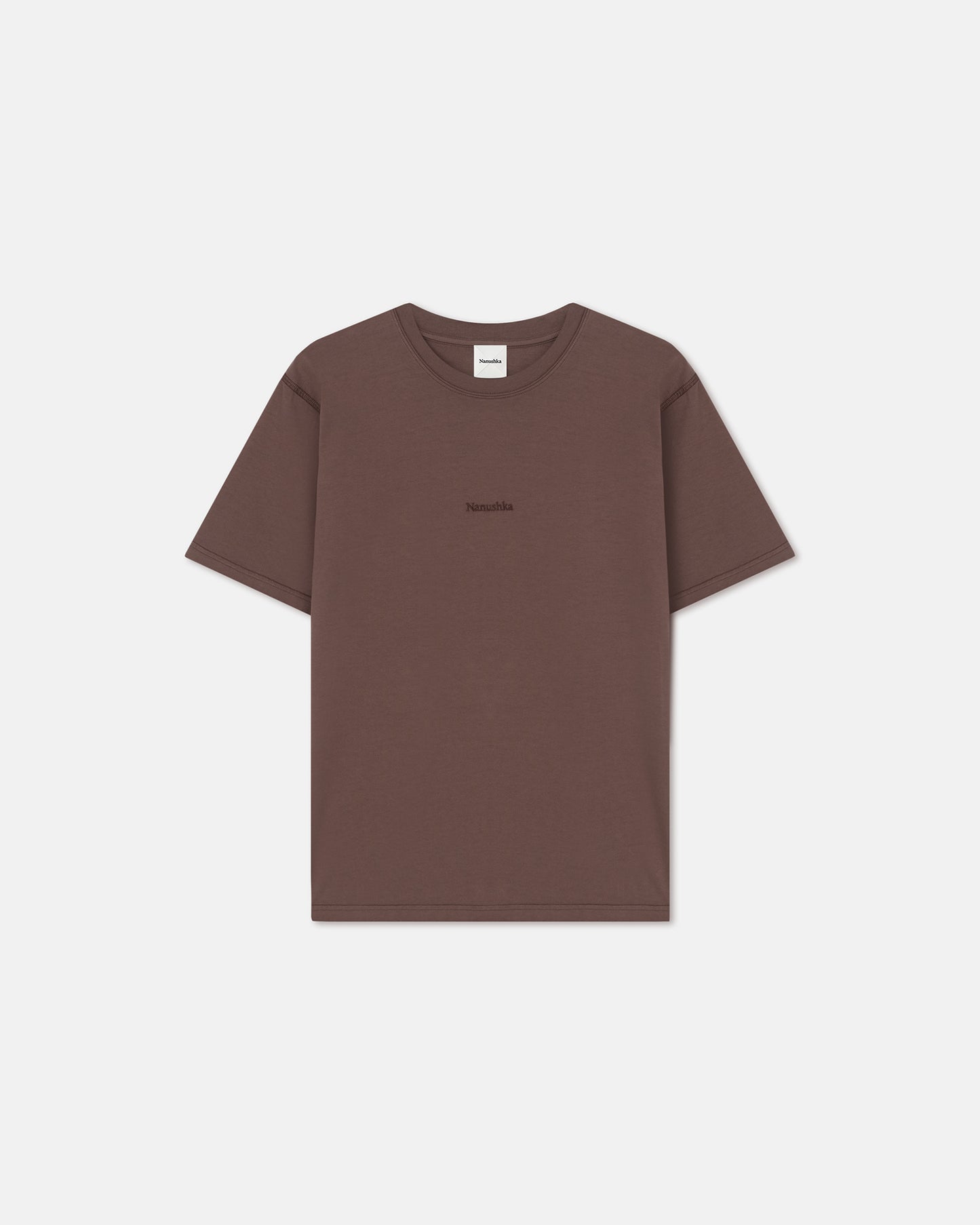 Reece - Embroidered Cotton-Jersey T-Shirt - Nutmeg