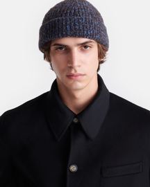 Madis - Compact Boucle Beanie - Blue/Brown