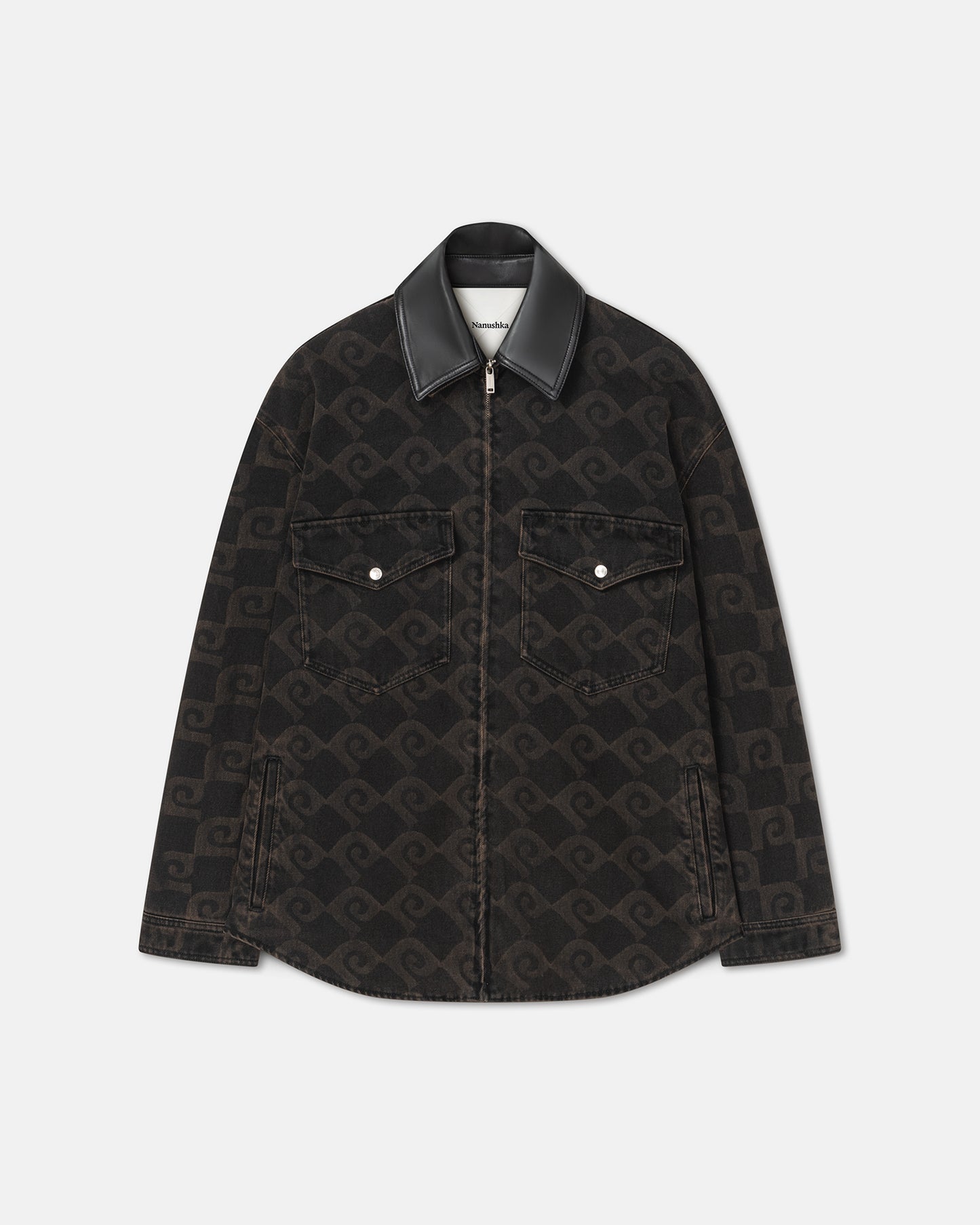 Adane - Printed Denim Jacket - Diamond Check/Black