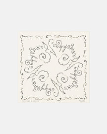 Shoul - Printed Silk Scarf - Cloud Creme